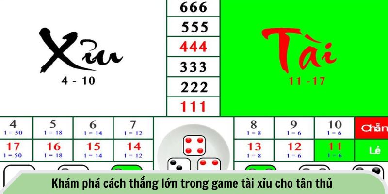 Khám phá cách thắng lớn trong game tài xỉu cho tân thủ
