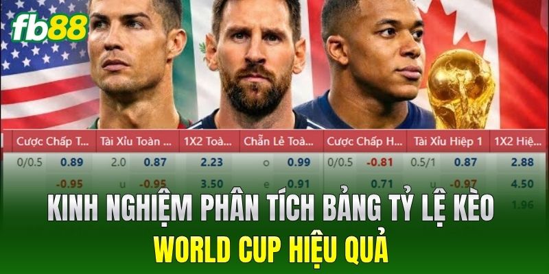 Kinh nghiệm phân tích bảng Tỷ Lệ Kèo World Cup hiệu quả