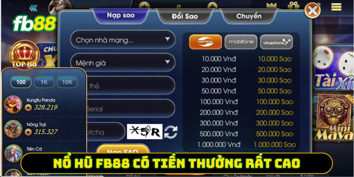 Nổ hũ FB88 có tiền thưởng rất cao